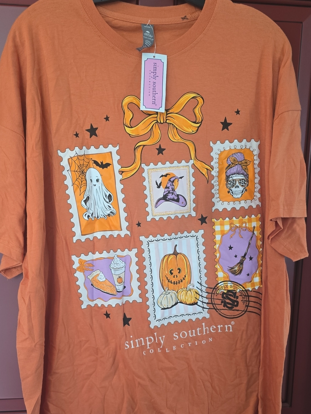 Simply Southern Orange Halloween Stamp Graphic Tee
